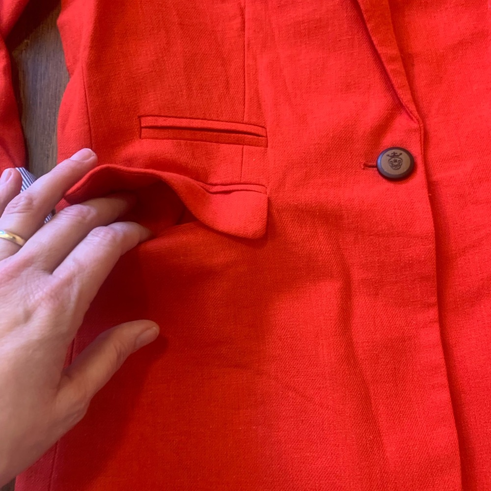 Willi Smith Blazer Jacket Medium Red Lined Blend … - image 5